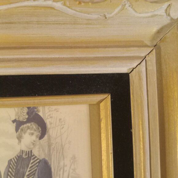 VTG Wood Framed Print Les Modes Parisiennes Peterson's Magazine - Picture 4 of 10